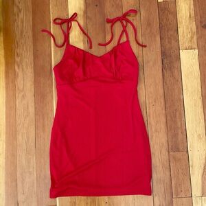 Red mini dress